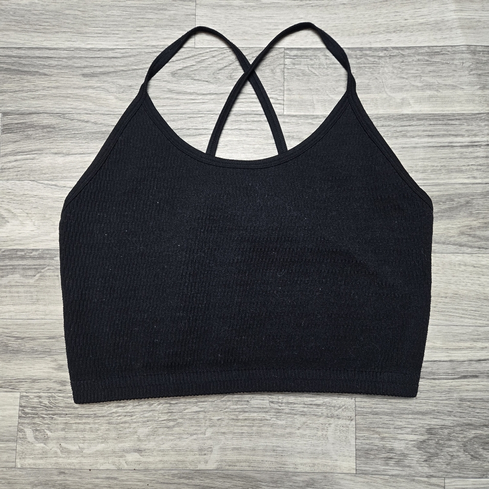 BKE Essential Stretchy Cropped Tank ith Criss Cross Back